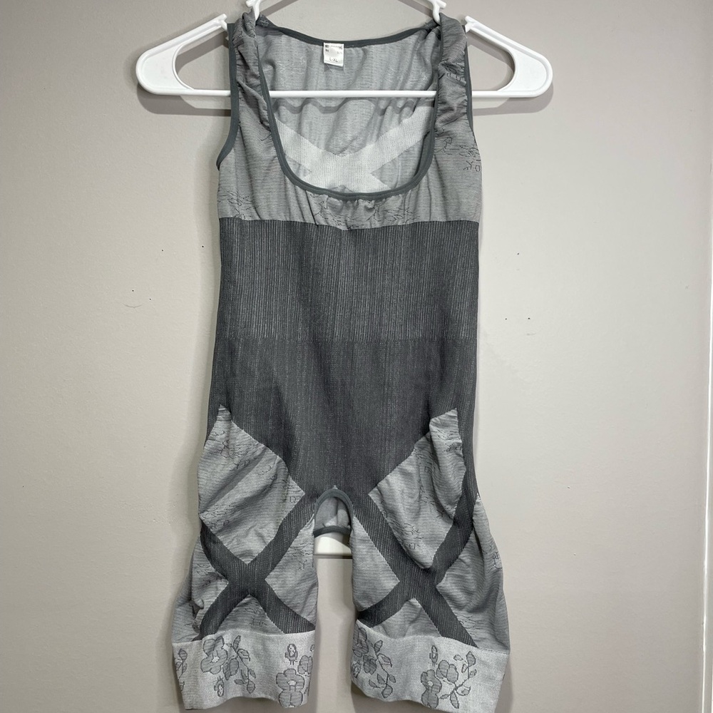 Crotchless Bodysuit Leotard with Floral Sotch Pattern Shapewear